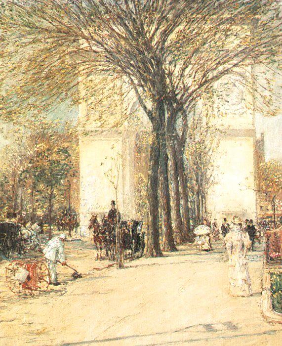 Childe Hassam Washington Arch in Spring France oil painting art